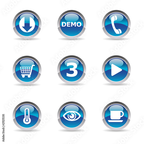 Collection of 9 pictos glossy icons web 2.0