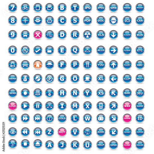 Collection of 121 pictos glossy icons web 2.0