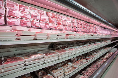 Fotografie Shelves with meat