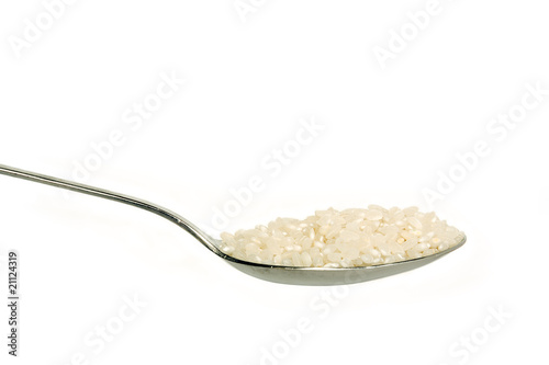 Silver spoon with rice