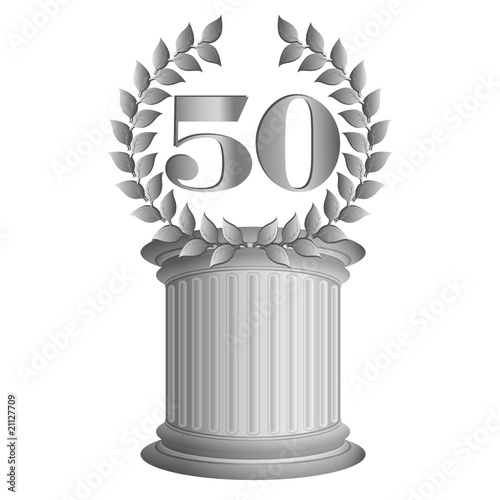 50-Lorbeerkranz auf Säule