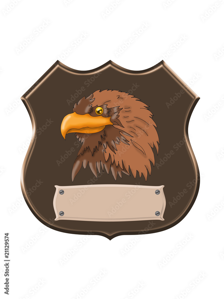 Fototapeta premium sea eagle head on shield