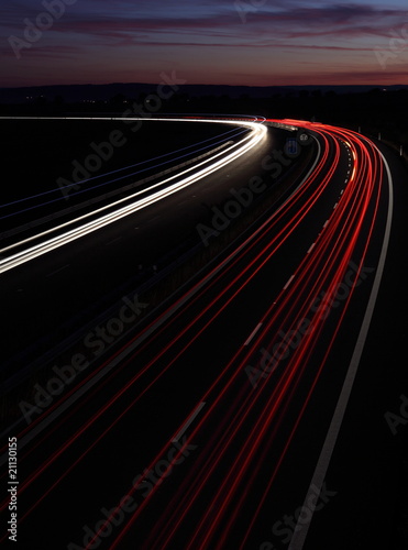 Cars in a rush moving fast on a highway in the UK