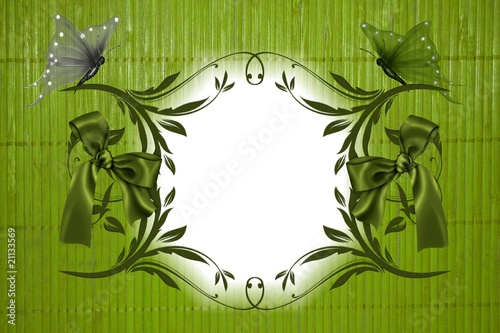 encadrement bambous vert