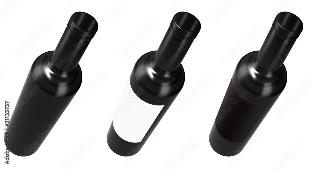 Obraz premium Bottle with label isolated