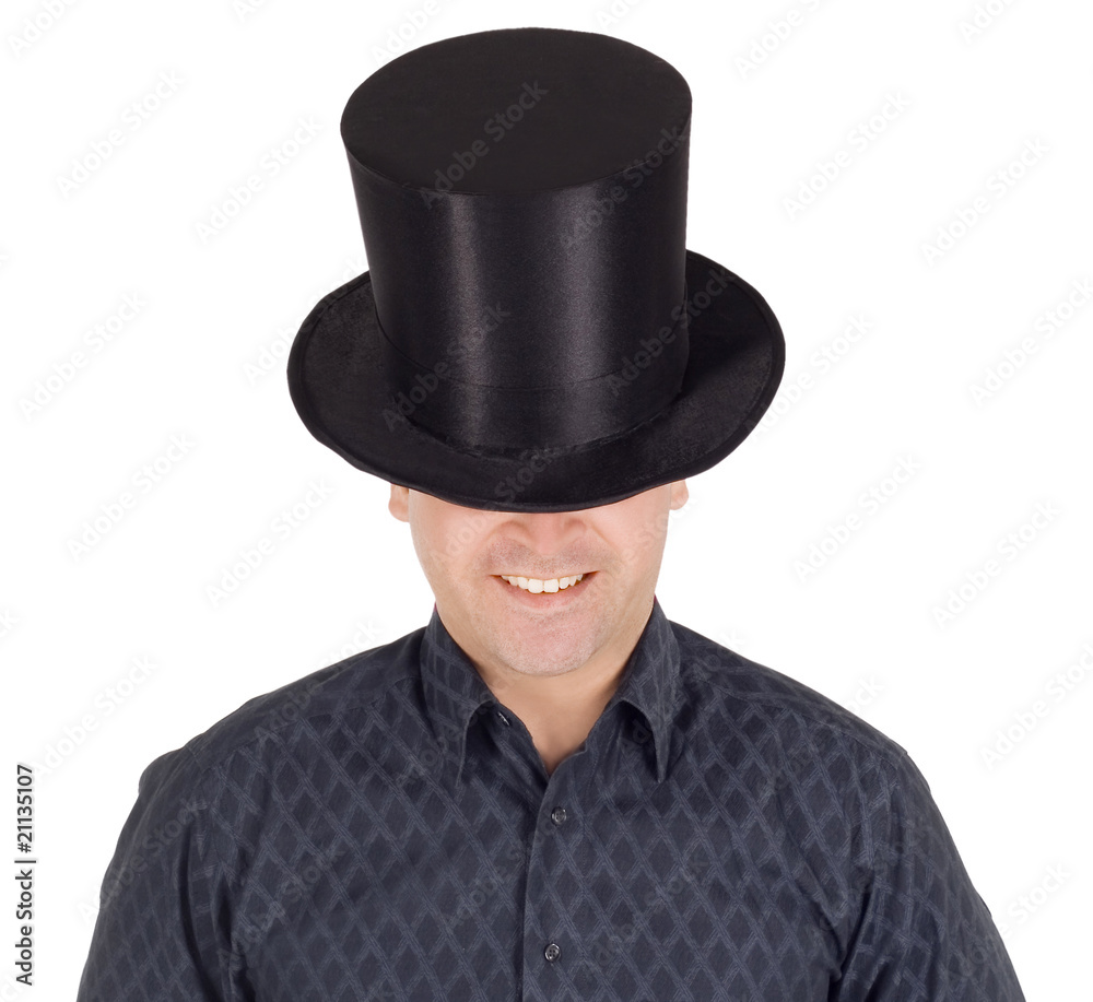 Brightly pictures of cheerful man in top hat (cylinder) Brightly pictures of cheerful man in top hat (cylinder)