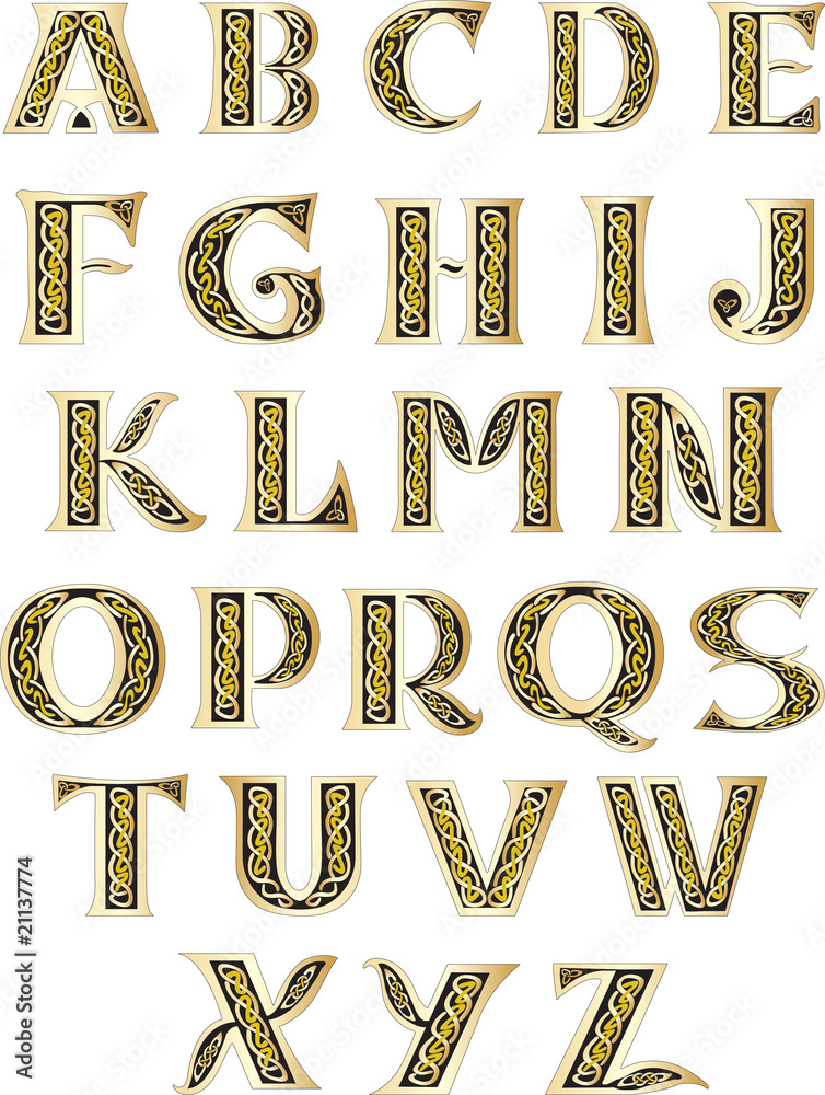 Celtic Alphabet Stock Vector | Adobe Stock