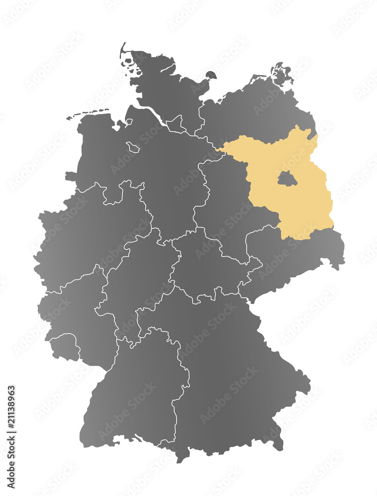 Obraz premium Deutschlandkarte Brandenburg