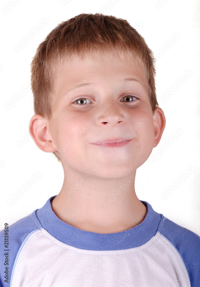 Portrait of a smiling child isolated o Portrait of a smiling child isolated o