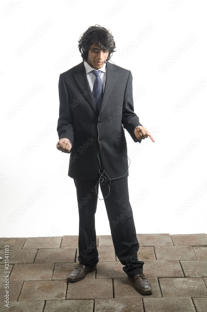 Businessman with headphone Businessman with headphone