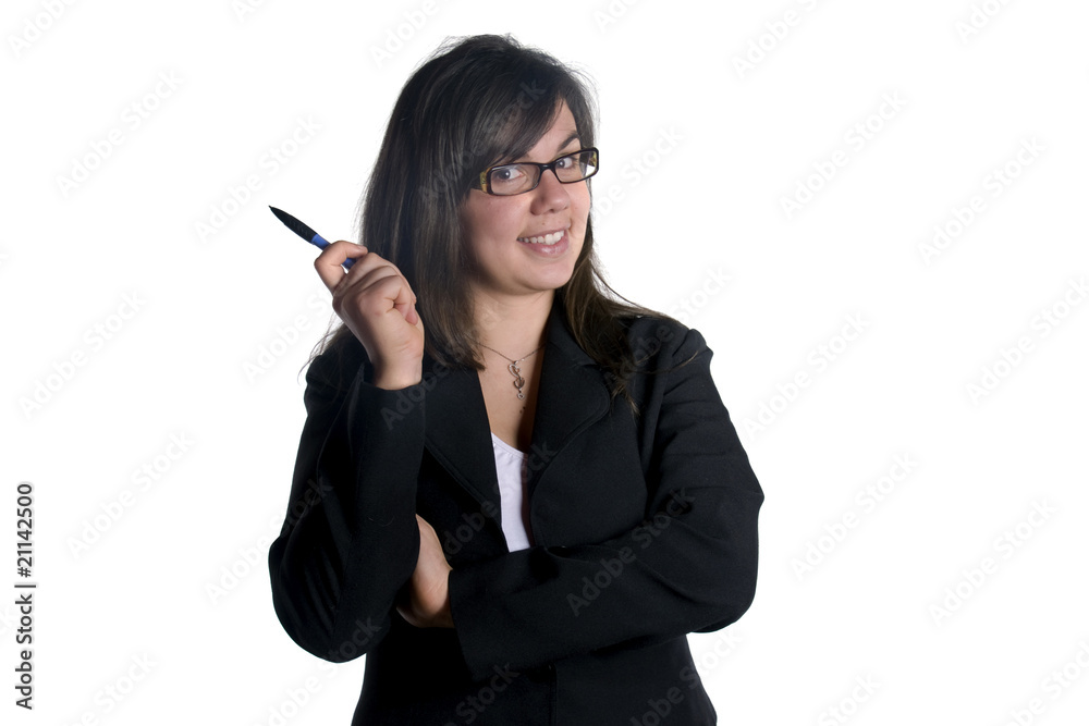 expression - femme souriante qui a une idée expression - femme souriante qui a une idée