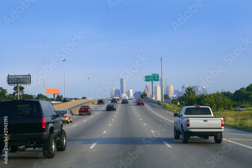 American road way to Houston city downtown © lunamarina