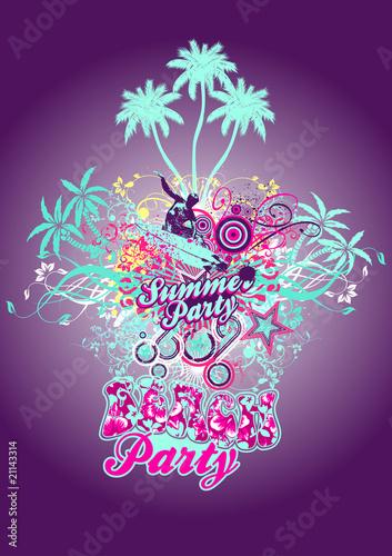 Partyflyer Vorlage Swirly Summer Party