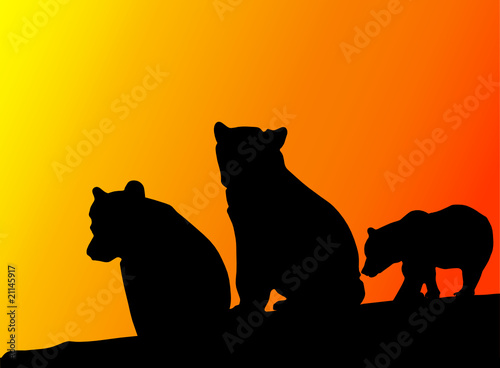enjoyment of the three bears vector silhouettes