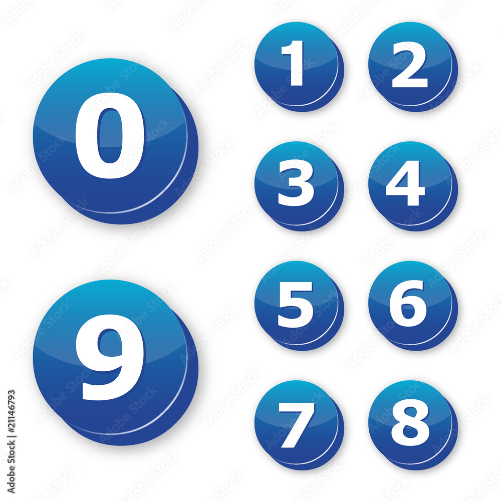 Collection of numbers - Icones chiffre 1 à 9 Collection of numbers - Icones chiffre 1 à 9