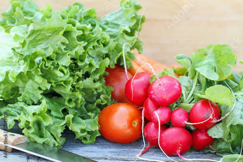 Fresh Vegetables With Knife