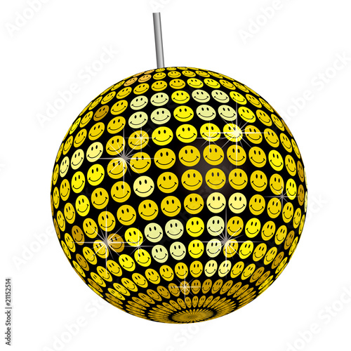 Smiley Mirror Ball-White base