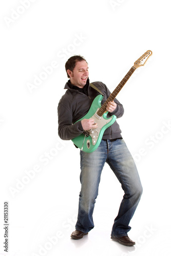 Rocker boy with e-guitar