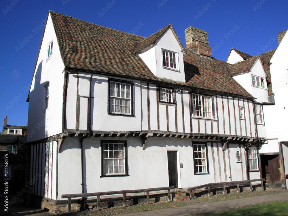 Old English medieval timber framed house