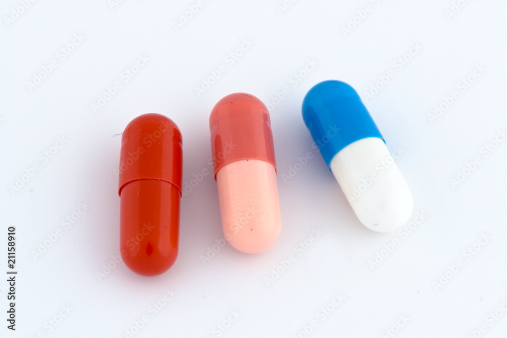 Capsules isolated on white background Capsules isolated on white background