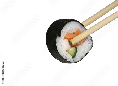 Sushi on sticks, isolated on white with clipping path included