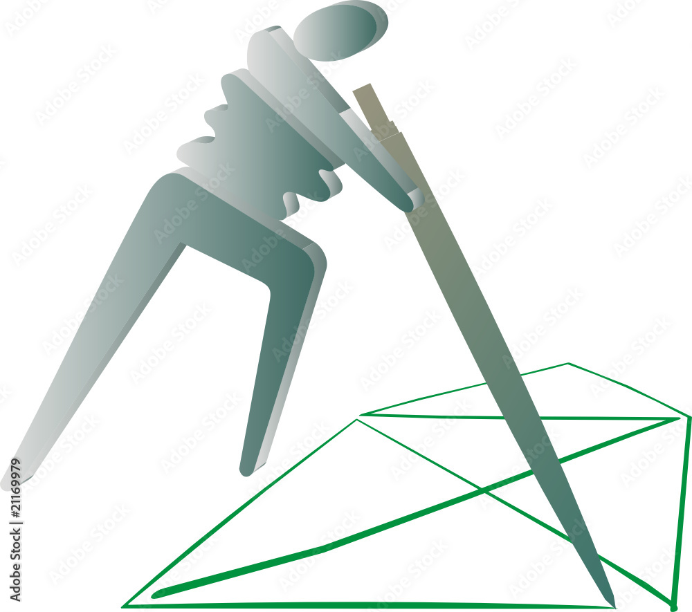 3d pictogram man drawing, on a house one move 3d pictogram man drawing, on a house one move