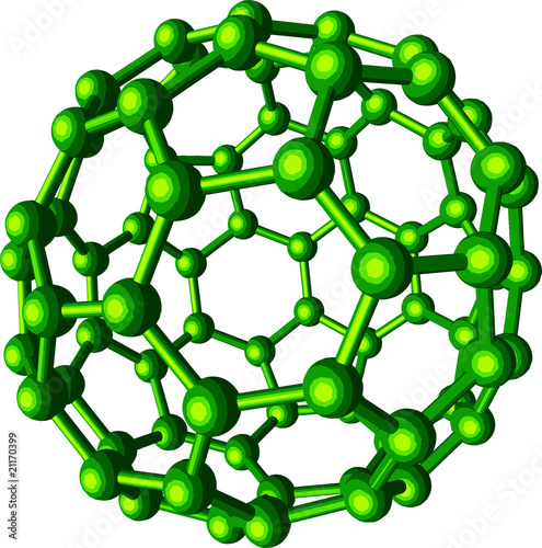 vector green molecular sphere on white background
