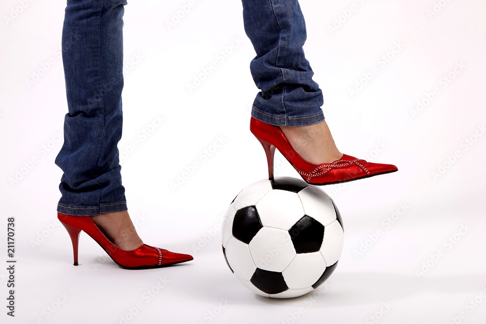 Woman's legs wearing high heels, sexy, with a soccer ball at a football  stadium, Stock Photo, Picture And Rights Managed Image. Pic. IBR-2221358 |  agefotostock