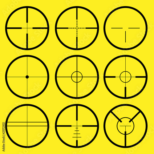 different types of crosshair or reticle