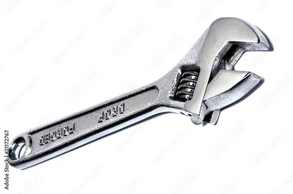 clef à molette chromée Stock Photo