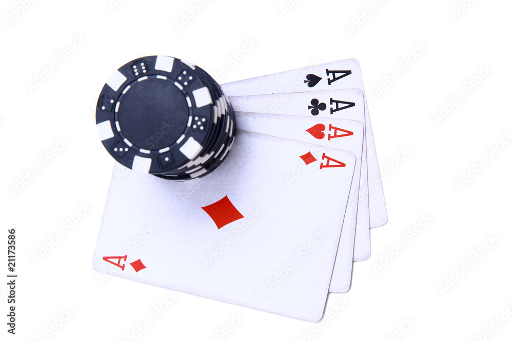 Obraz premium Four aces isolated over white.