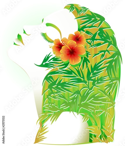 Donna Bambù-Bamboo Woman-Femme Bambou-Vector-3