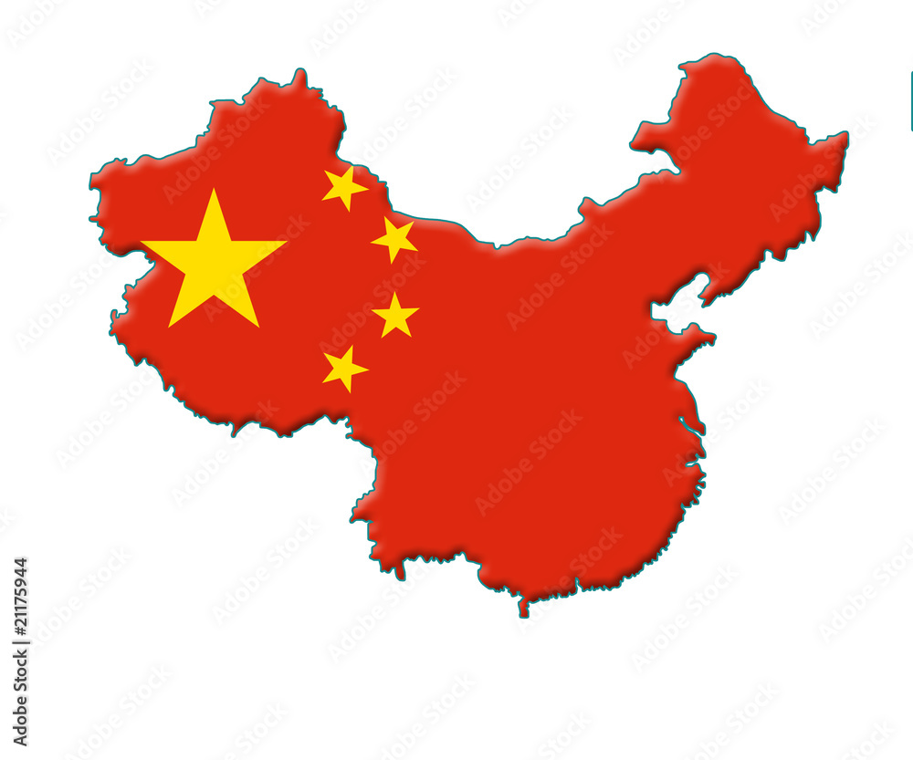 carte drapeau Chine carte drapeau Chine