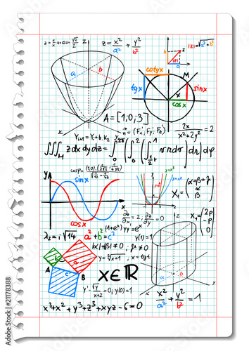 Mathematical formulas and sketches