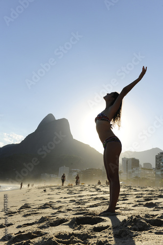 woman dancing on the beach, Rio de Janeiro