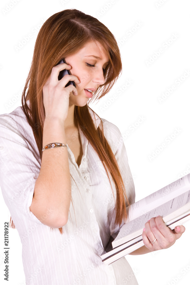 Cute Girl Holding Books and Magazine Cute Girl Holding Books and Magazine