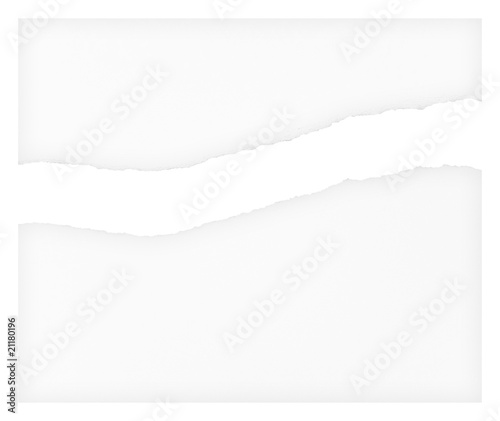 Zerissenes Blatt Papier - weiss auf weiss