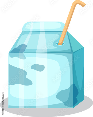 milk box with straw