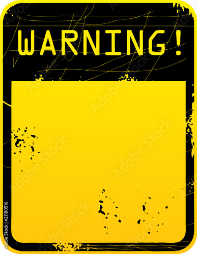 Yellow warning road sign with space for text, vector