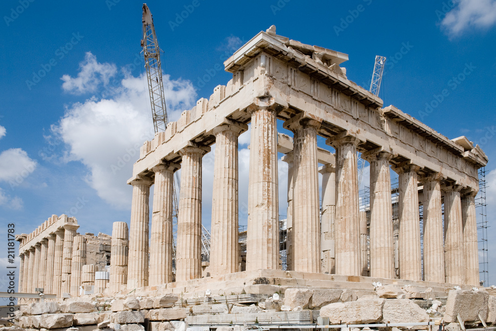 Fototapeta premium The Temple of Athena at the Acropolis, Parthenon, Athens, Greece