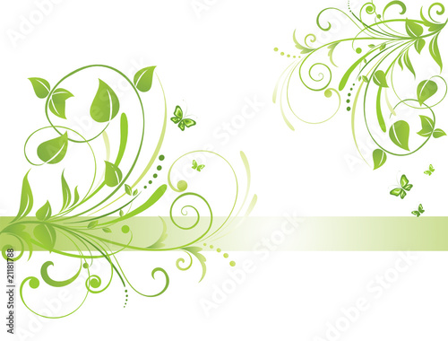 Floral green banner