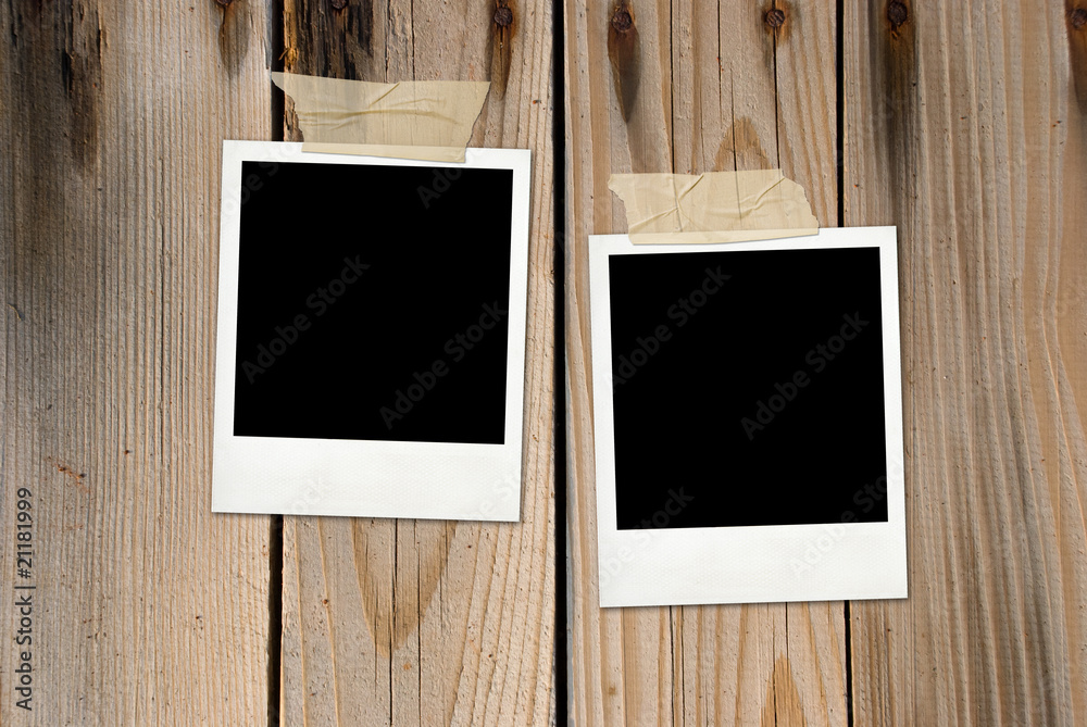 Grunge wood background with photo card Grunge wood background with photo card