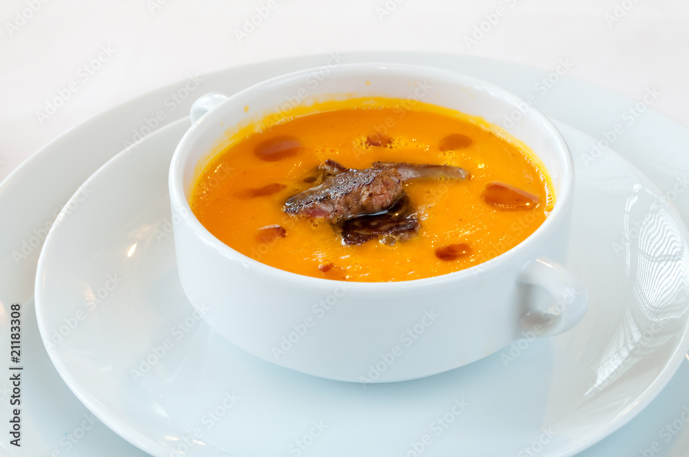 pumpkin soup with foie gras pumpkin soup with foie gras