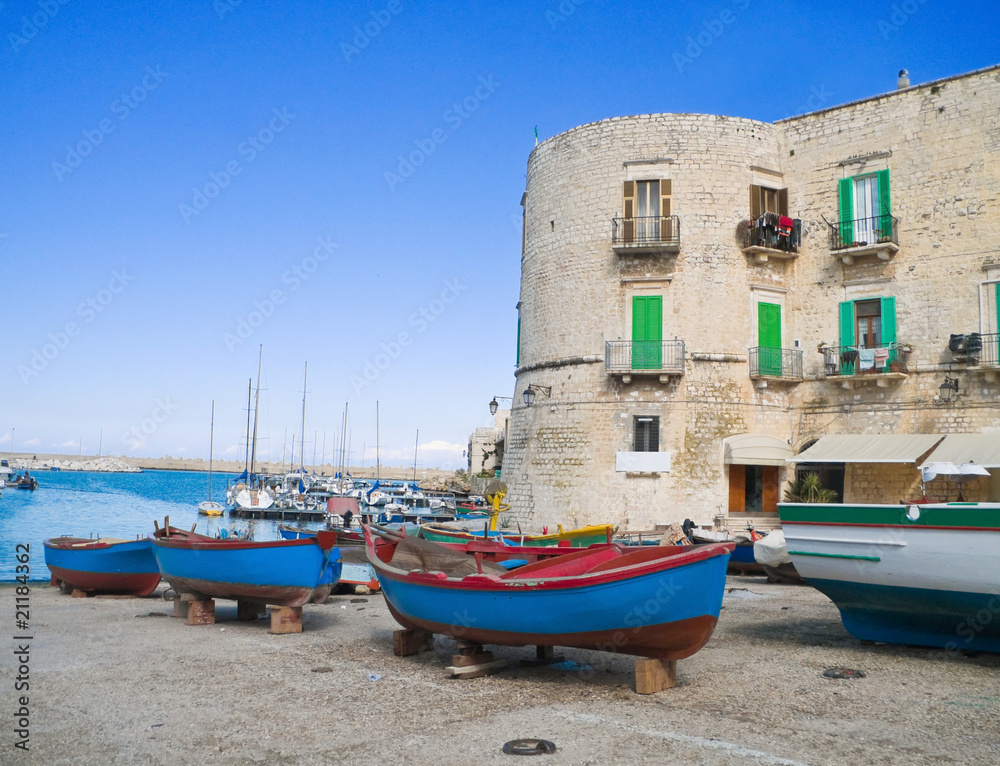 The old port of Giovinazzo. Apulia.