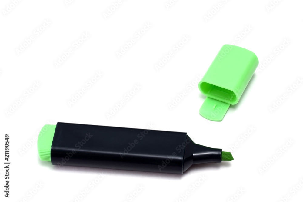 Green text marker isolated on white background Green text marker isolated on white background