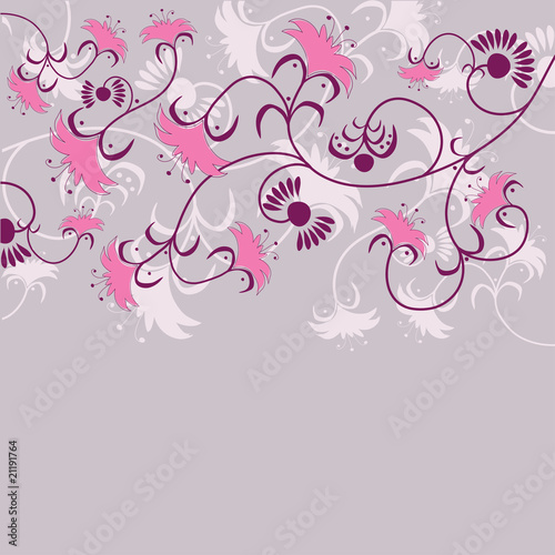 Background with flowers . Vector illustration