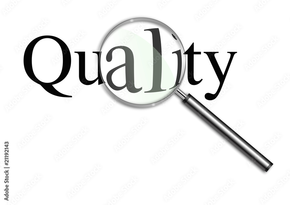Lupa sobre la palabra Quality Stock Illustration | Adobe Stock