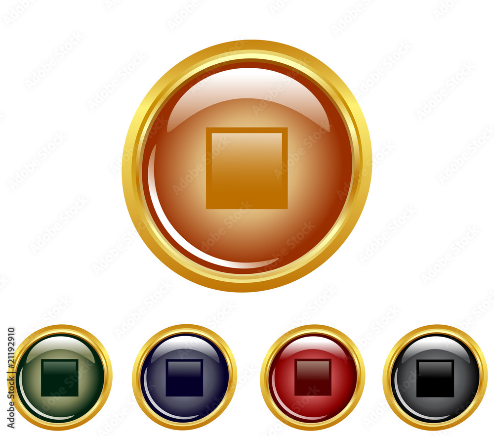 vector illustration of a set of a stop buttons.