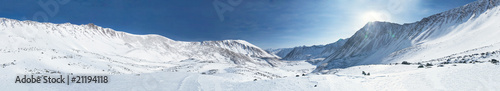 Panorama of mountains in winter. Siberia. Altai. © Sergey Toronto