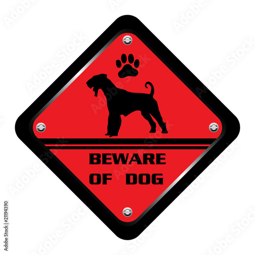 Beware of dog sign